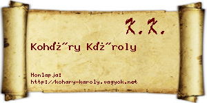 Koháry Károly névjegykártya