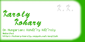 karoly kohary business card